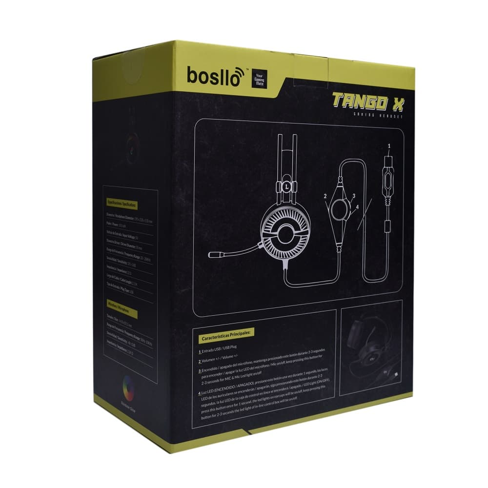 Auricular Gamer Bosllo TANGO X RGB USB (BS1008) (21001IC041599962W)