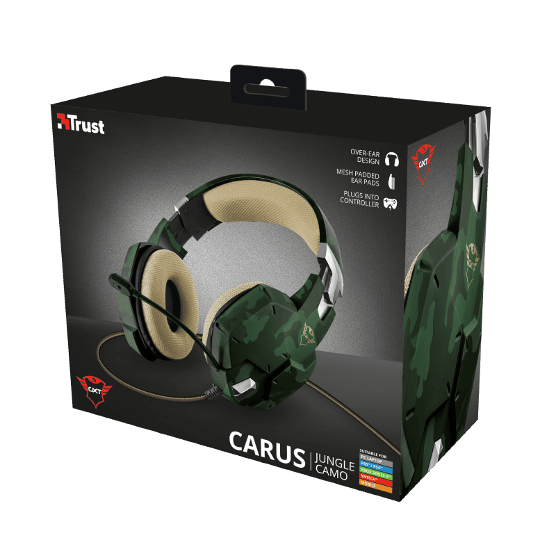 Auricular Gamer Con Microfono Trust CARUS Jungle Camo (GXT 322C) - 50% OFF