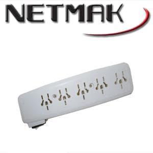 Zapatilla 220V Con Interruptor 5 Tomas 1.50 Mts Netmak (NM-ZP5)