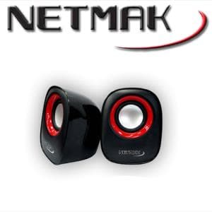 Parlantes USB Rojo Netmak (NM-9025R)