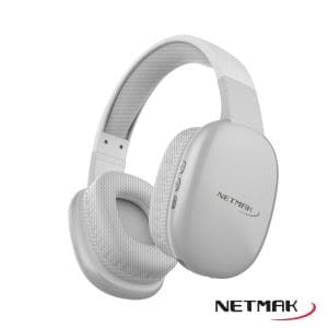 Auricular Bluetooth Dual Tipo Vincha Netmak (NM-VOLT-W) Blanco