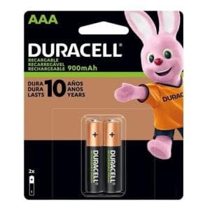 Pila Alcalina Duracell AAA Recargable 900mAh Blister X2