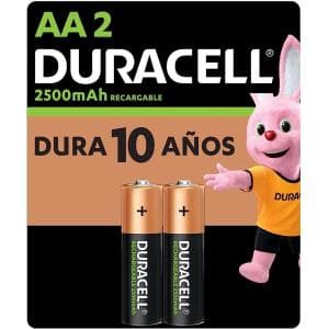 Pila Alcalina Duracell AA Recargable 2500mAh Blister X2