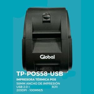 Impresora Termica Global POS 58mm USB 2.0 + RJ11 - 203dpi-100mm/s (TP-POS58-USB)