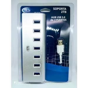 Hub USB 3.0 7 Puertos Aluminio Int.Co (KQ 021H) Soporta 2TB