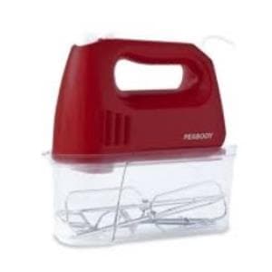 Batidora de Mano 4 Vel + Turbo con Base Porta Accesorios Peabody 300W ROJA (PE-HMA550R)