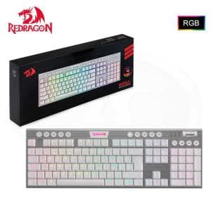 Teclado Gamer Redragon Horus Inalambrico White (K618W-RGB SP-RED) Switch Red