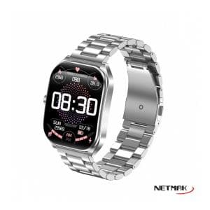 Smartwatch Bluetooth 2.01" Curvo 5.3 Netmak (NM-DYNAMIC-S) Plateado