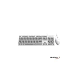 Teclado y Mouse USB Netmak (NM-KB258-W) BLANCO