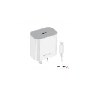 Cargador Usb-C Pd 20w con Cable Tipo-C Netmak (NM-CP8)