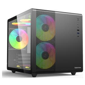 Gabinete Gamer M-ATX Cubo 3xFan ARGB CM-B300-SF Negro (desp IC04 202851 M)