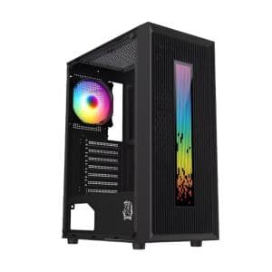 Gabinete Raptor Vortex TG Mid-Tower RGB Fan x1 + Led Frontal Black