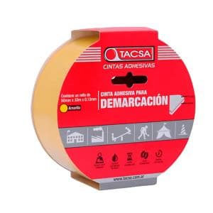 Cinta Adhesiva de Demarcación Tacsa 50mm x 33mts Amarillo PVC