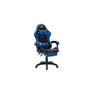 Silla Gamer Netmak Tela Negra/Azul C/Apoyapies (NM-SG905-B)