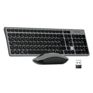 Combo Teclado y Mouse Inalambrico Solarmax (KMC2006S) Negro/Plateado