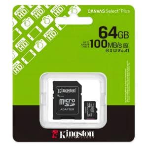 Memoria Micro SD 64 Gb Clase 10 Kingston 100 MB/s (SDCS3/64GB) Canvas Select Plus